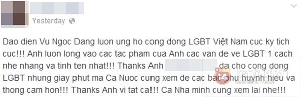 Vu Ngoc Dang:  Toi khong lam phim dong tinh, toi chi lam phim ve tinh yeu thoi 