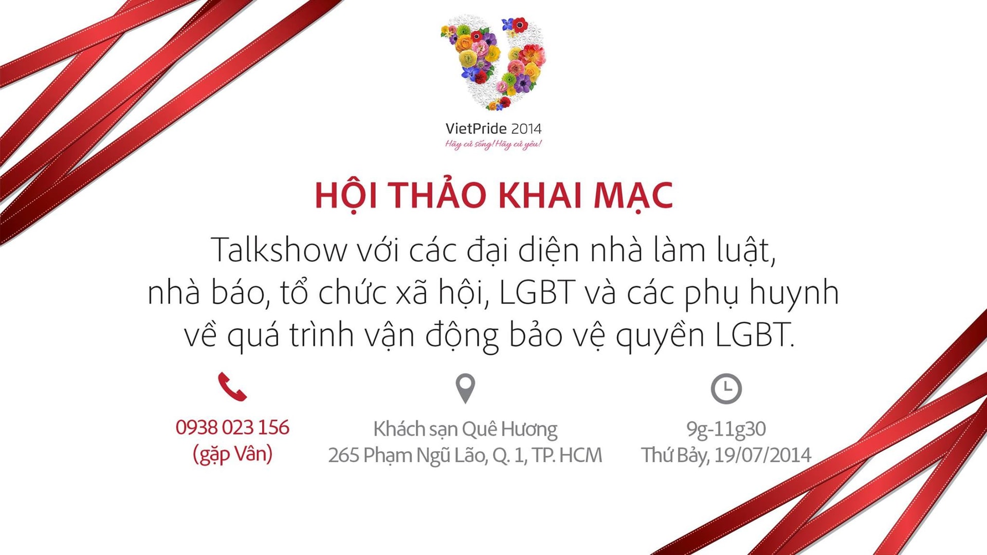 Lich trinh chi tiet cua VietPride 2014 tai Sai Gon