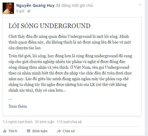  Ong bau  Quang Huy len tieng dap tra rapper xuc pham Son Tung M-TP-hinh-anh-1