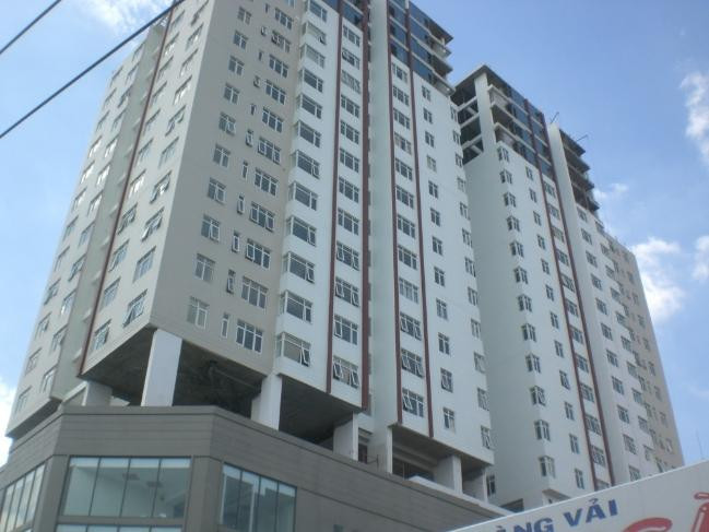 Dự án căn hộ Bảy Hiền Tower đang bị đình chỉ thi công, thời gian bàn giao nhà cho khách hàng chưa được xác định. Ảnh Quang Huy