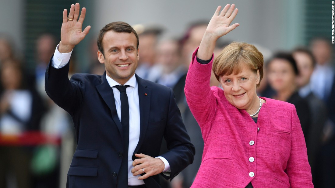 Kết quả hình ảnh cho picture of Merkel and Macron