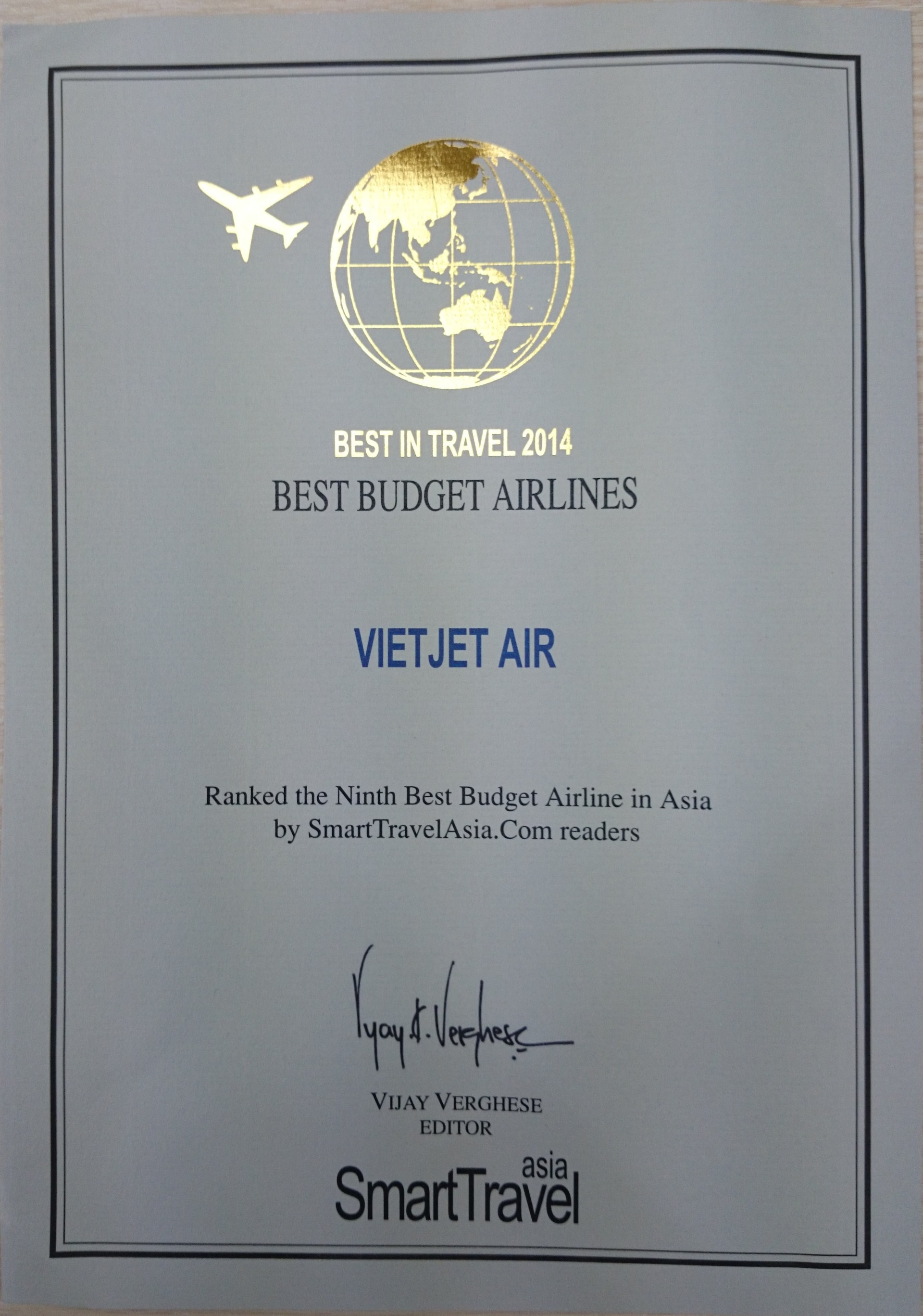 Vietjet lot top 10 hang hang khong gia re tot nhat Chau A