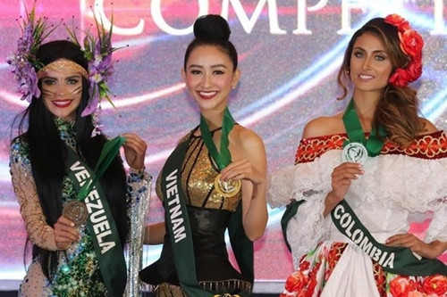 Hà Thu nằm trong số thí sinh đoạt nhiều huy chương nhất Miss Earth 2017.