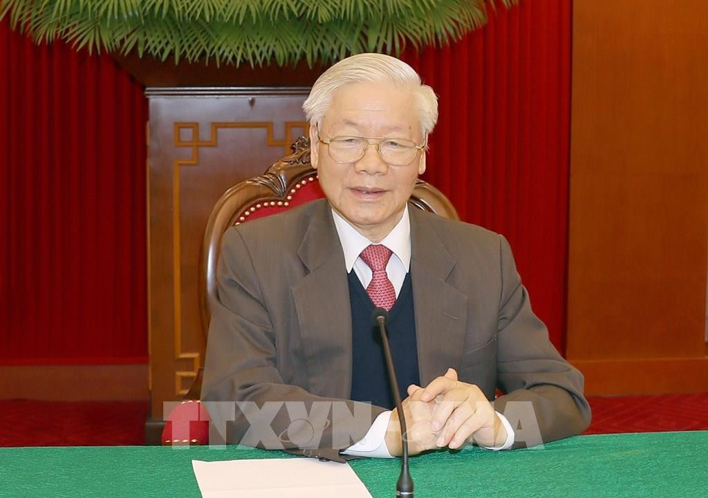 Tổng Bí thư Nguyễn Phú Trọng gửi điện chúc mừng đồng chí Tập Cận Bình tái cử Tổng Bí thư khóa XX Đảng Cộng sản Trung Quốc - Ảnh 1.