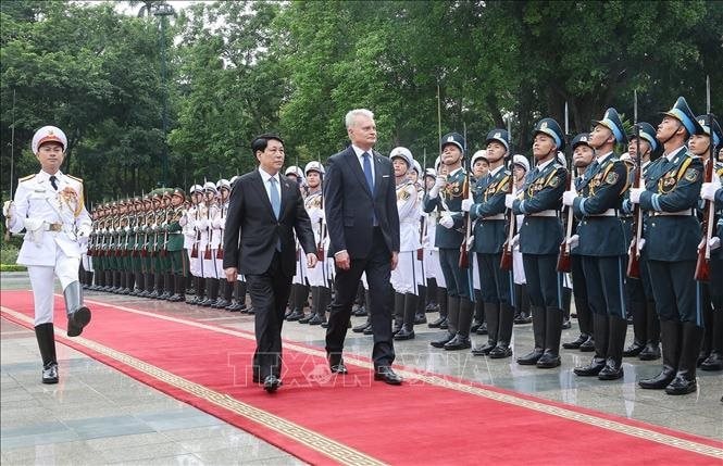 Chủ tịch nước Lương Cường chủ trì lễ đón Tổng thống Litva thăm chính thức Việt Nam 