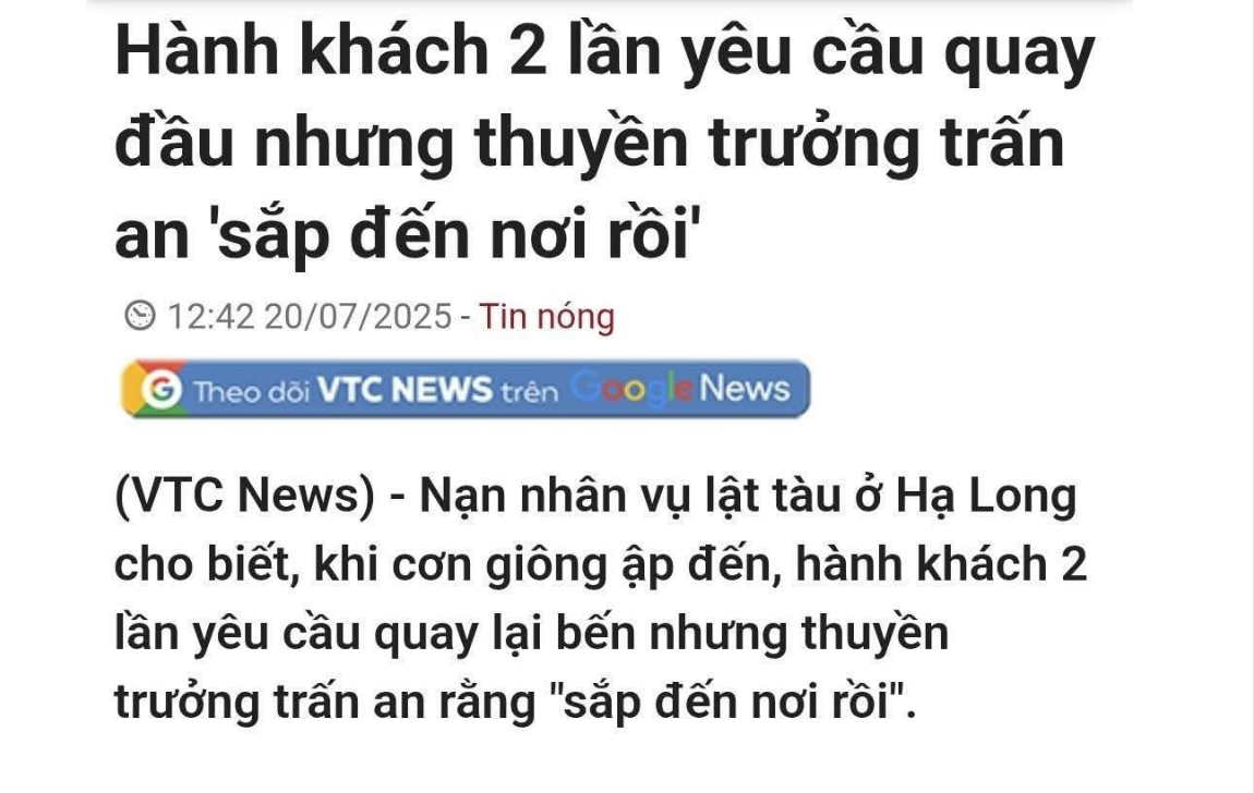 Lời kể của anh Đặng Anh Tuấn trên VOV ngày 20.7 - Ảnh chụp màn hìn