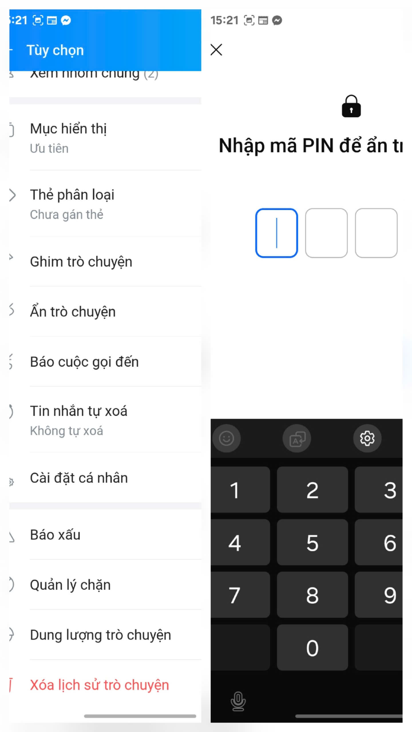 ẩn trò chuyện