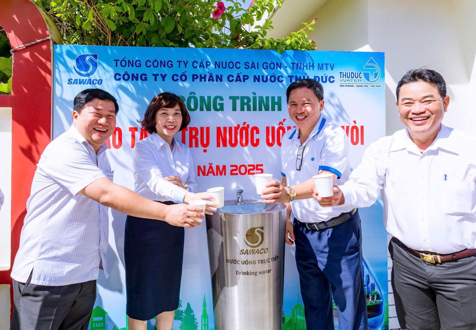 Công ty CP Cấp nước Thủ Đức sẽ thực hiện trao tặng 05 trụ nước uống tại vòi cho Phường Hiệp Bình và dự kiến sẽ gắn trong năm 2025.