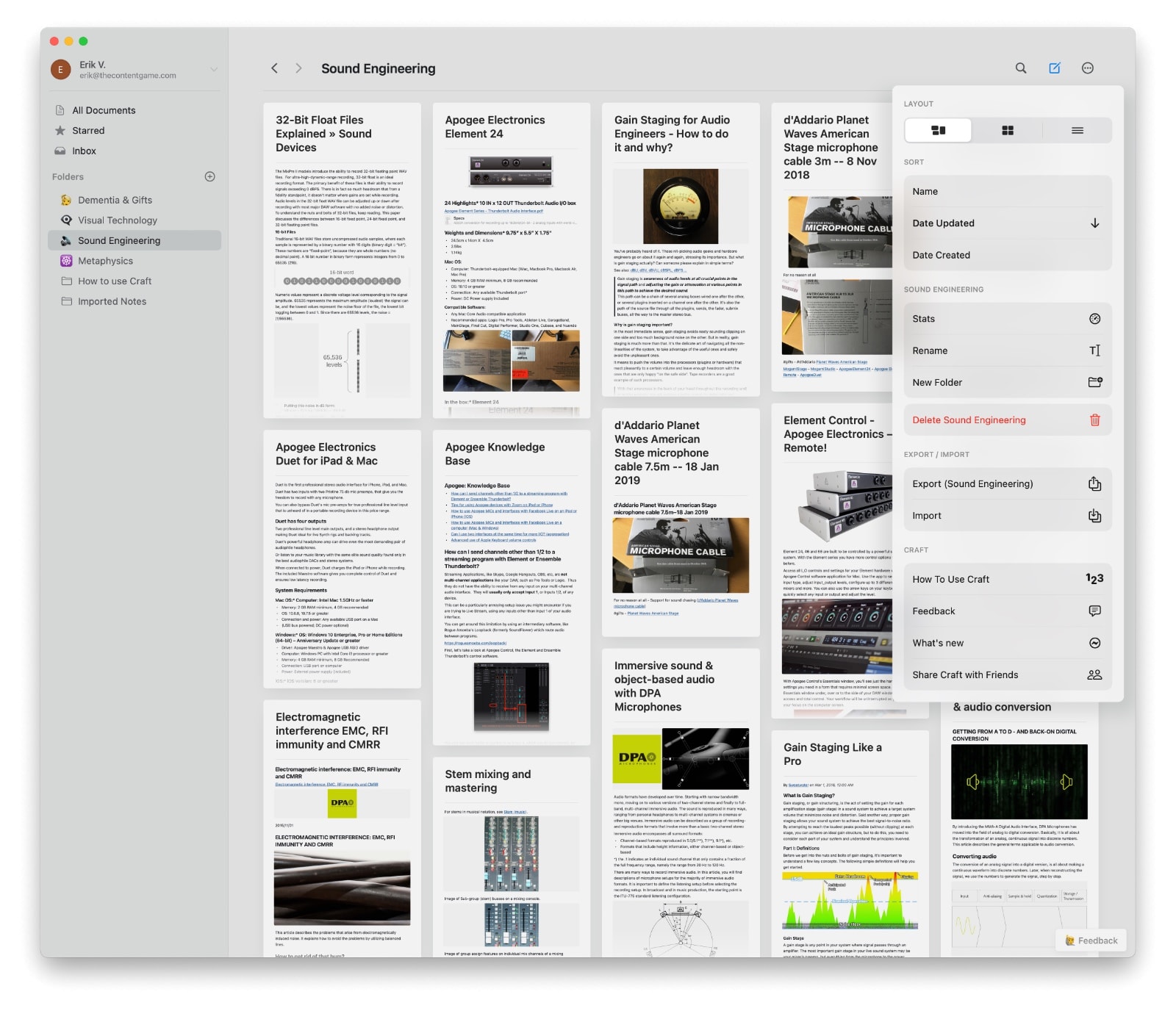 Craft, the note taking app that combines a beautiful design with powerful functionality – Visuals Producer