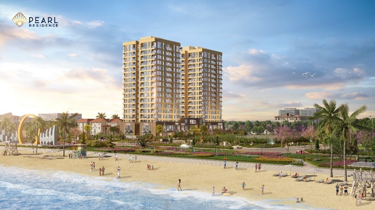  Pearl Residence nằm sát bãi biển, tạo không gian sống lý tưởng cho chủ nhân căn hộ và thu hút đông đảo du khách lưu trú 