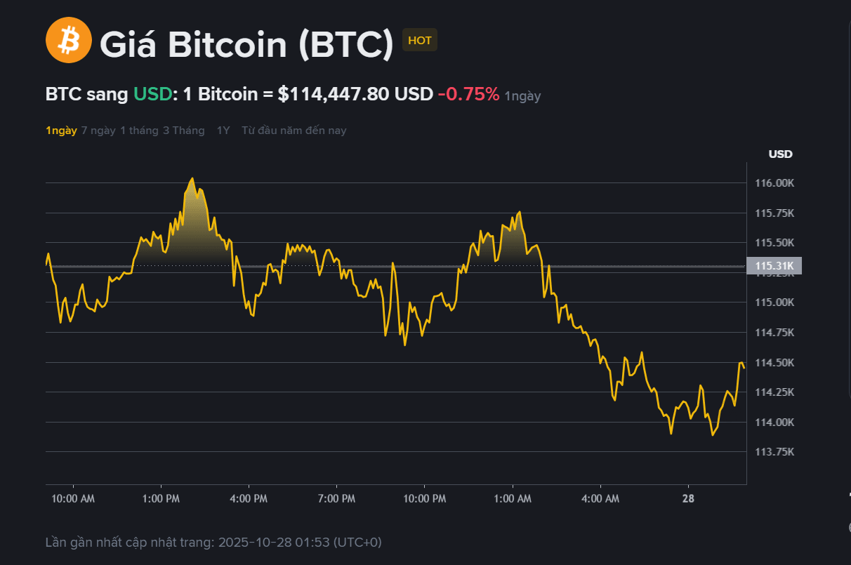 Giá BTC hôm nay 28.10