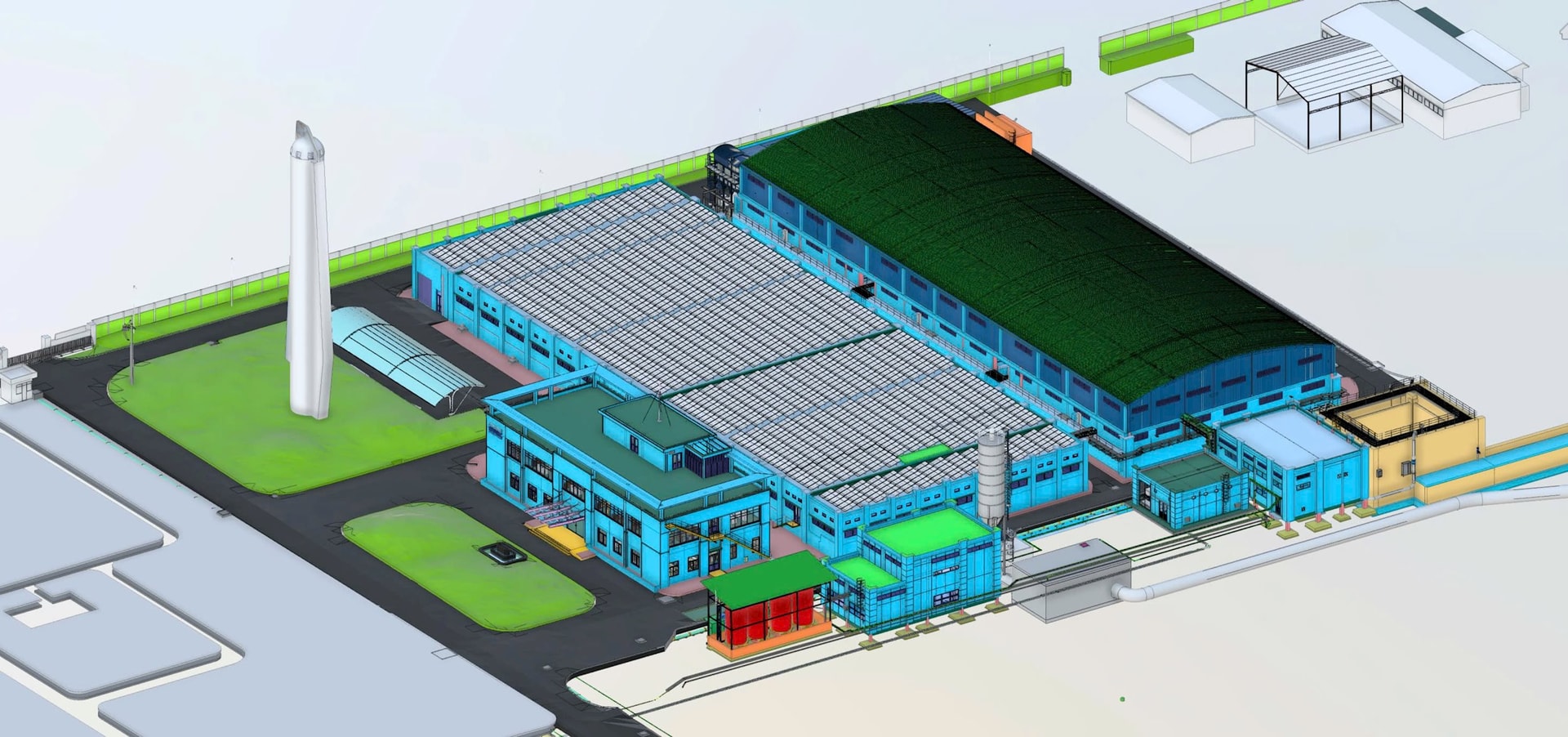 Hình ảnh nhà máy nước được mô phỏng bằng công nghệ 3D