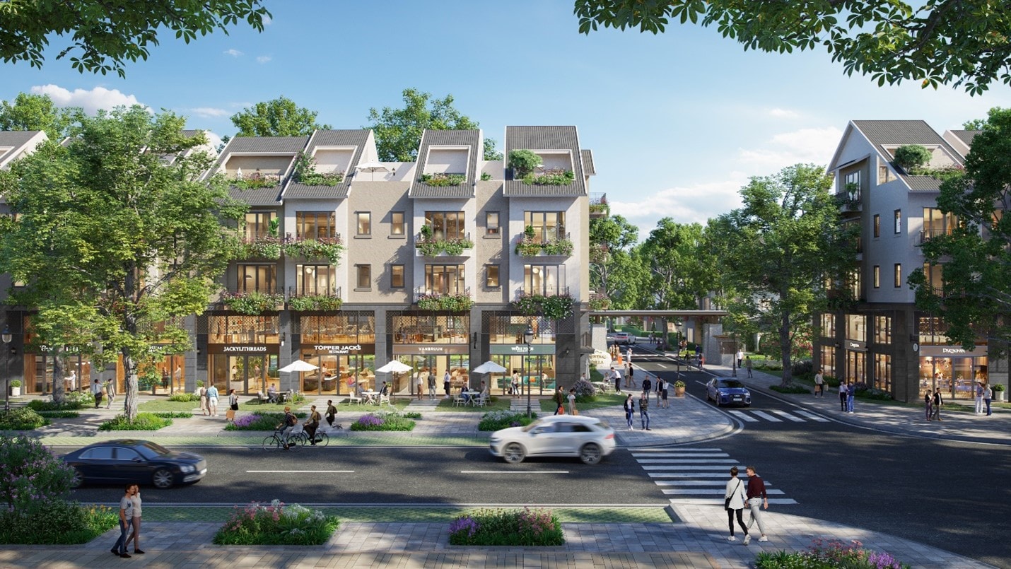 Tuyến shophouse duy nhất tại trung tâm của đảo Central Island. Ảnh: ECP