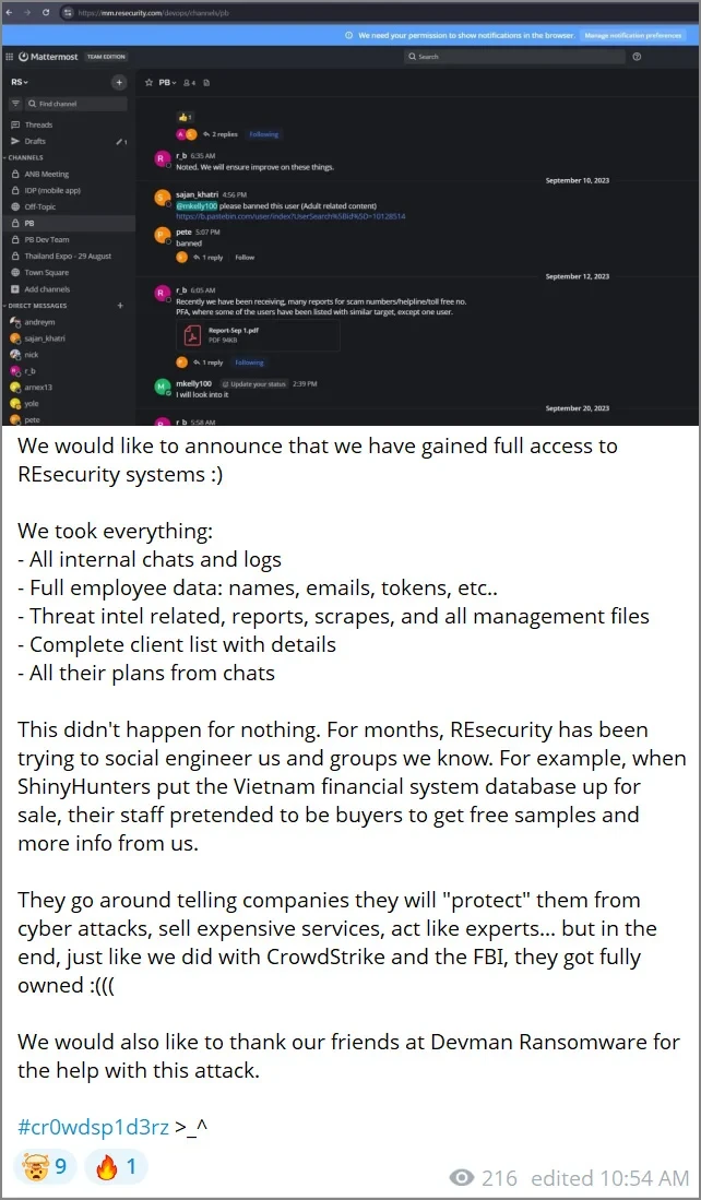 Hãng an ninh mạng Resecurity Giăng bẫy mồi khiến hacker đánh cắp dữ liệu giả (1)