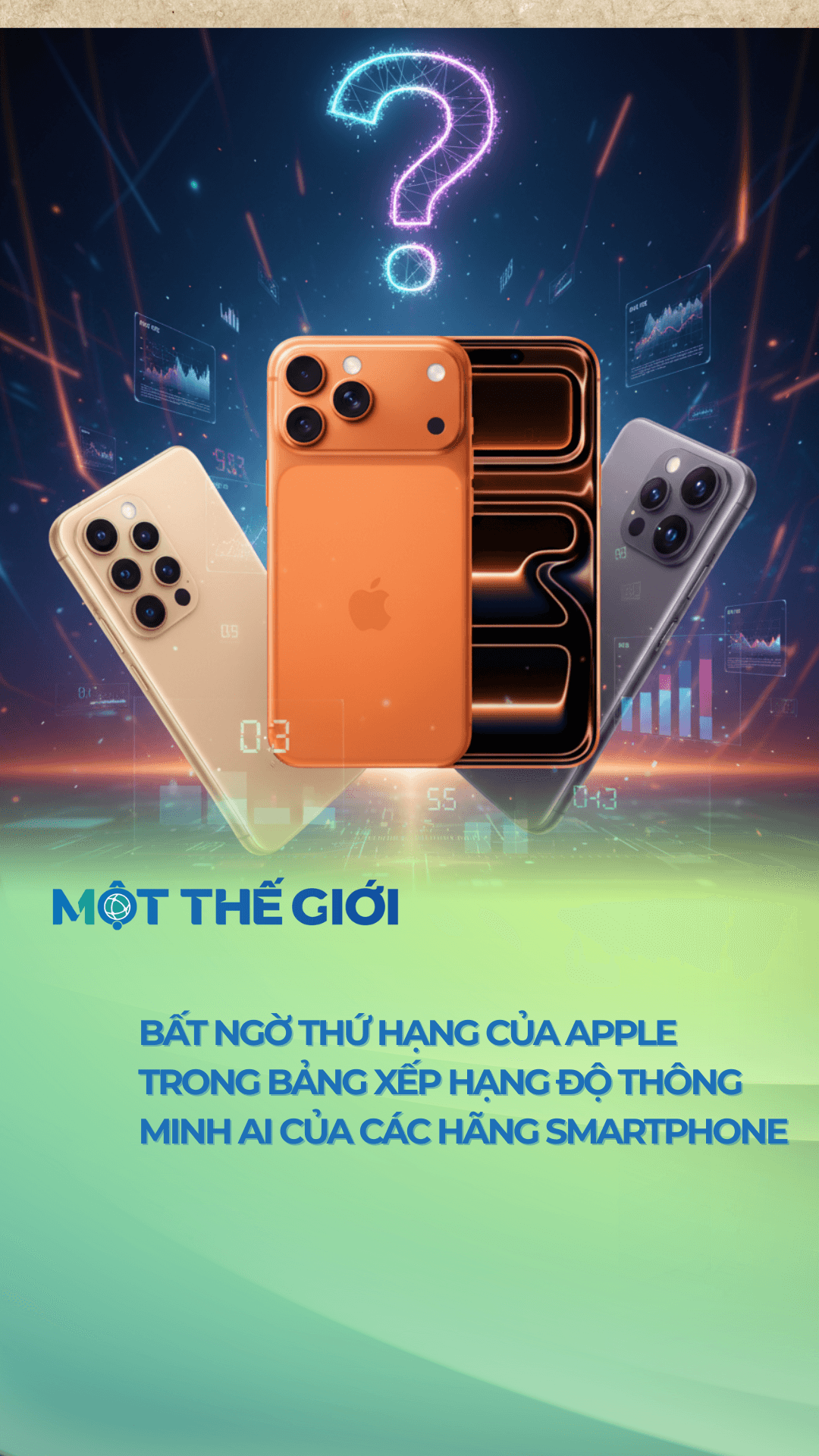 Bất ngờ thứ hạng của Apple trong bảng xếp hạng độ thông minh AI của các hãng Smartphone 
