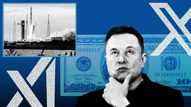 Elon Musk sử dụng thương hiệu cá nhân và SpaceX để giải cứu xAI khi công ty AI này đốt khoảng 1 tỉ USD tiền mặt mỗi tháng - Ảnh: FT
