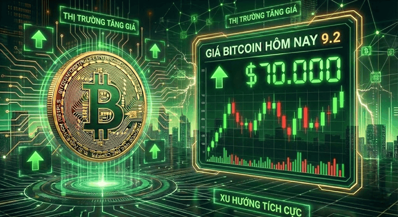 Giá Bitcoin hôm nay 9.2: Vượt mốc 70.000 USD, tín hiệu đảo chiều liệu đã rõ ràng? 