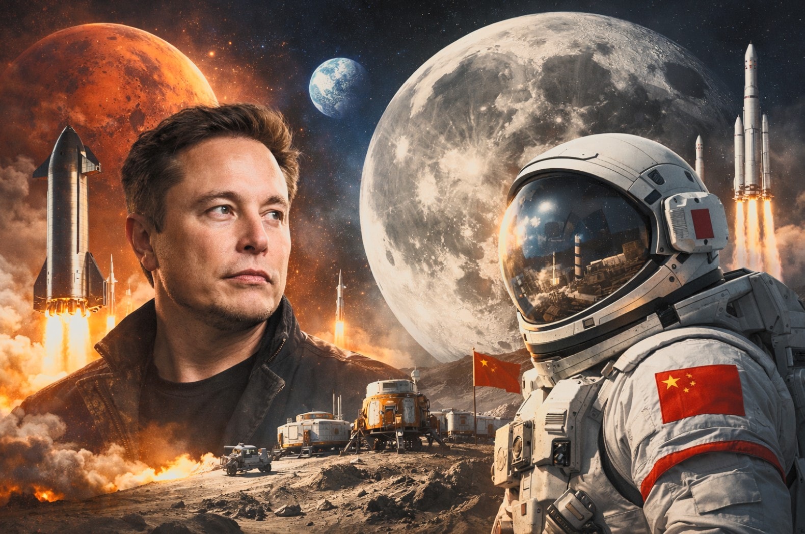 Elon Musk chuyển hướng từ sao Hỏa sang Mặt Trăng, đối đầu với Trung Quốc