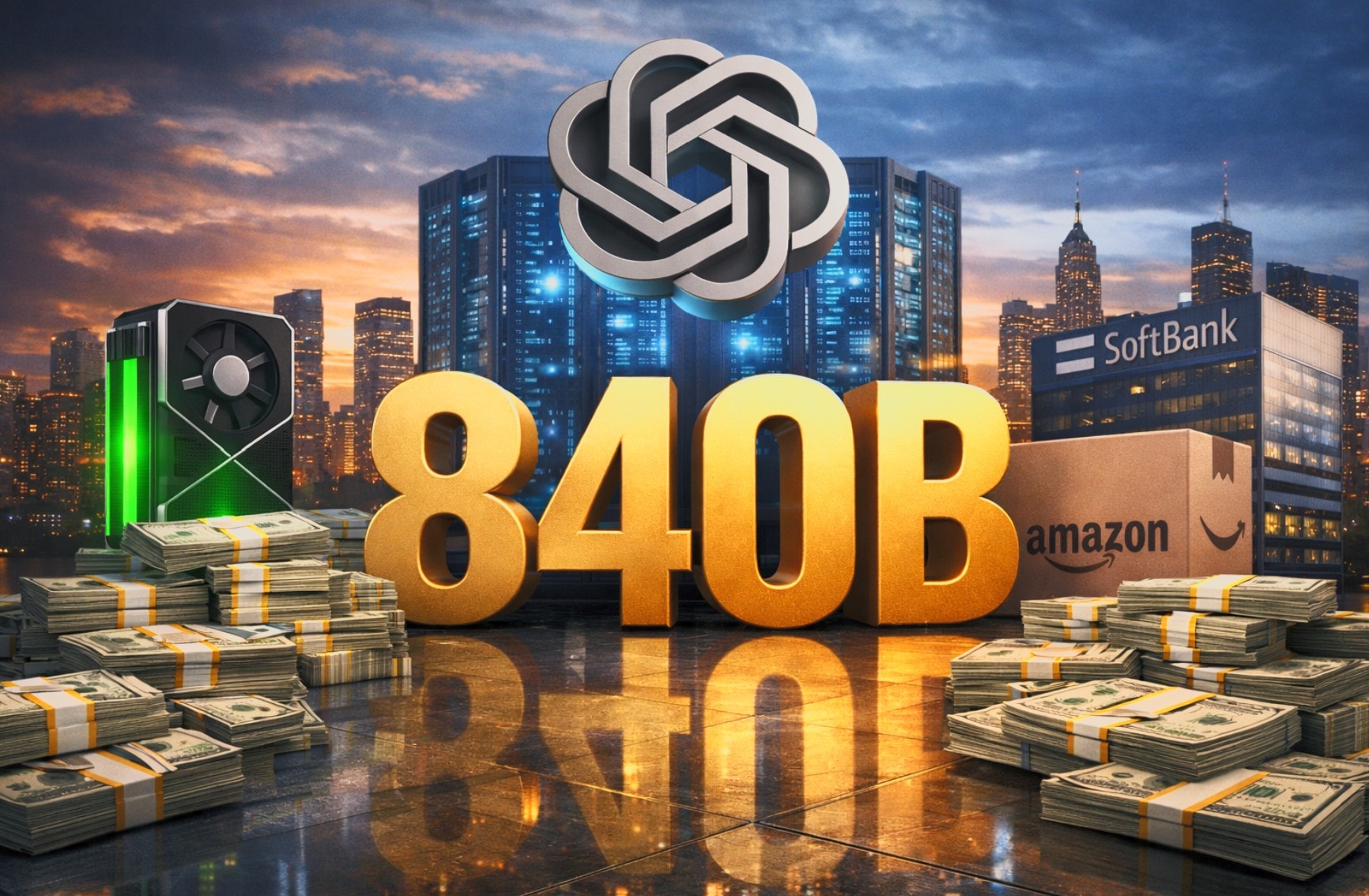 OpenAI đạt định giá 840 tỉ USD khi huy động được 110 tỉ USD từ Nvidia, Amazon, SoftBank