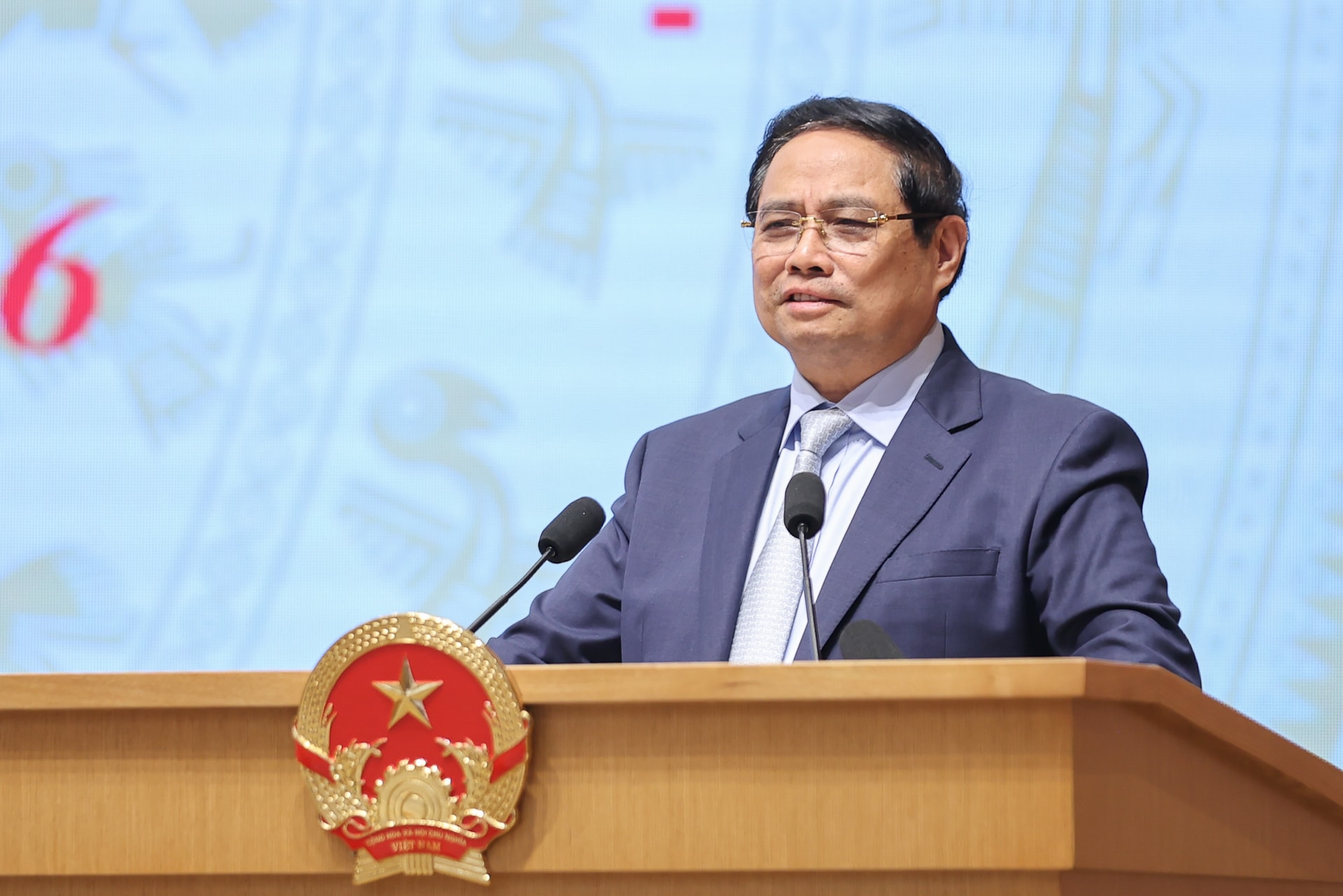 Thủ tướng Phạm Minh Chính: Một chính sách tốt là chính sách giúp doanh nghiệp giảm được chi phí tuân thủ, tăng được năng suất lao động và mở rộng được thị trường - Ảnh VGP/Nhật Bắc