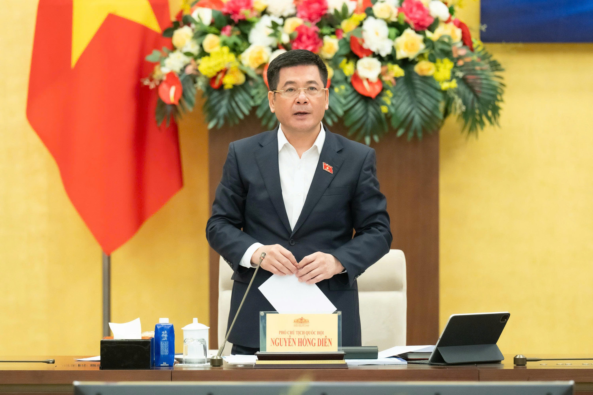 Phó Chủ tịch Quốc hội Nguyễn Hồng Diên phát biểu kết luận phiên họp