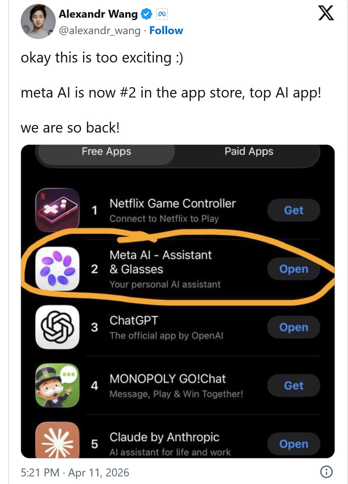 Ứng dụng của Netflix vượt ChatGPT, đứng số 1 Apple App Store