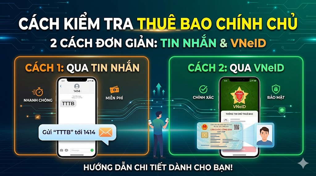 Cách kiểm tra SIM chính chủ bằng tin nhắn và VNeID chỉ trong 30 giây, tránh bị gián đoạn thuê bao 