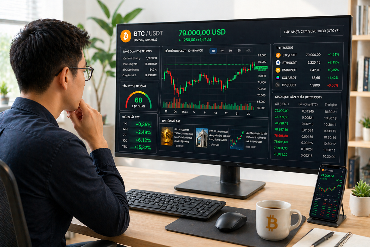 Giá Bitcoin hôm nay 27/4: Ngưỡng 80.000 USD rất gần hay còn xa? 