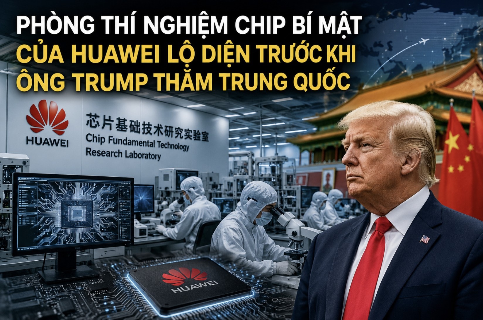 Phòng thí nghiệm chip bí mật của Huawei lộ diện, trước khi ông Trump thăm Trung Quốc 
