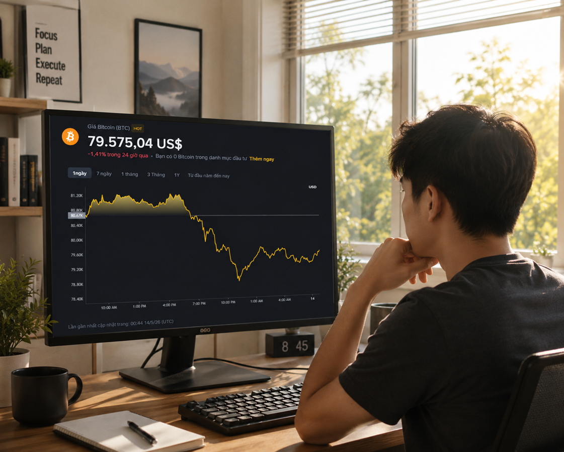 Giá Bitcoin hôm nay 14/5: Giảm dưới 80.000 USD, phe bán đang áp đảo? 