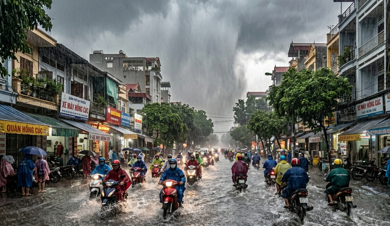 Thời tiết hôm nay 20/5: Mưa dông bao trùm Hà Nội 