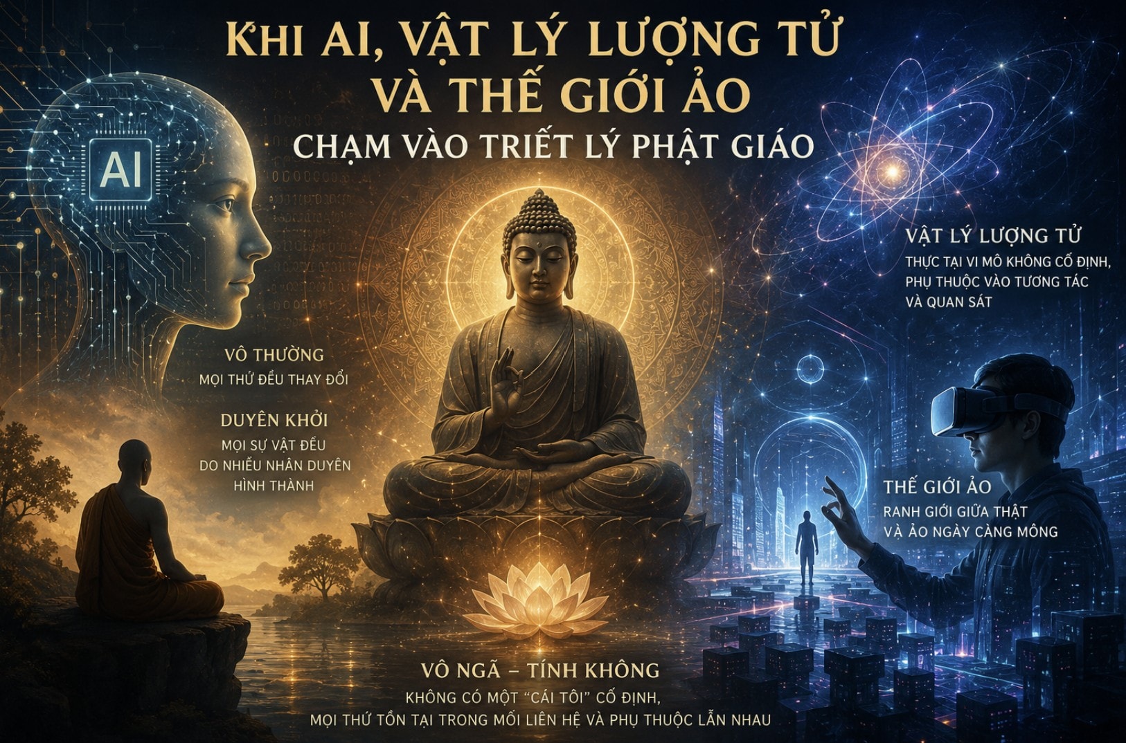 Khi AI, vật lý lượng tử và thế giới ảo chạm vào triết lý Phật giáo