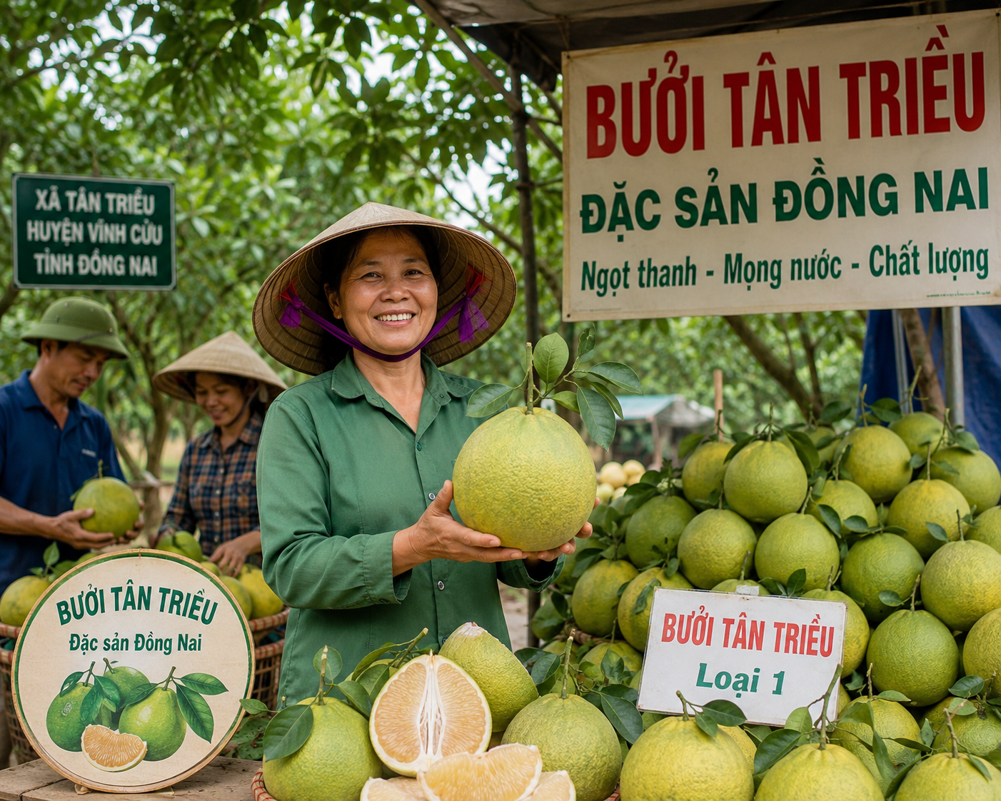 Người dân làng bưởi Tân Triều 