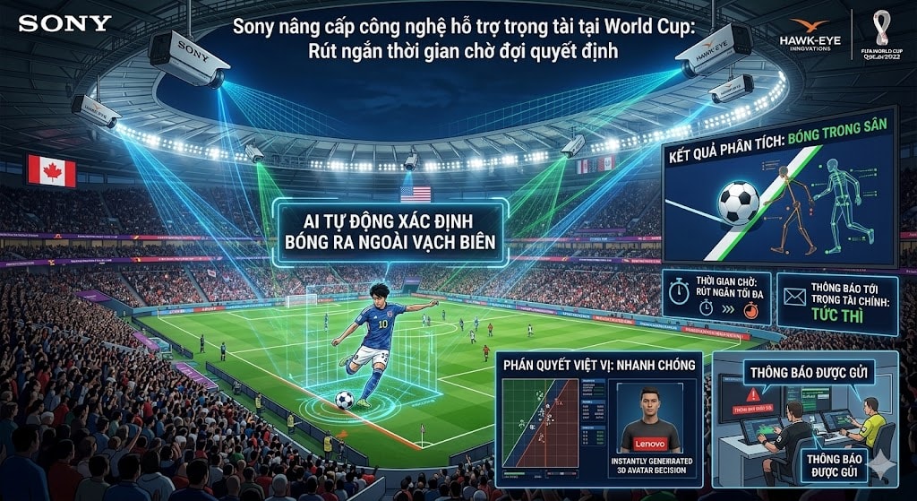 Sony nâng cấp công nghệ hỗ trợ trọng tài tại World Cup 2026 như thế nào? 