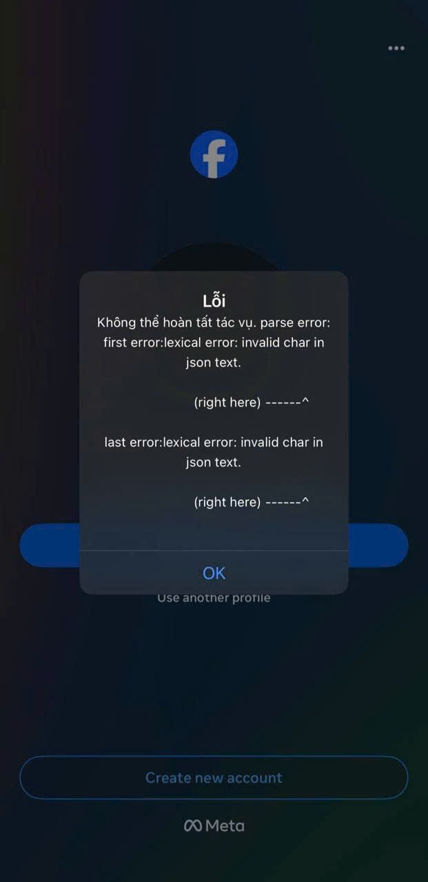 Facebook bị lỗi đăng nhập tối 12/6.