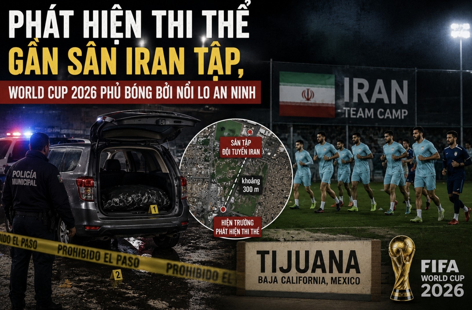Phát hiện thi thể gần sân Iran tập, World Cup 2026 phủ bóng nỗi lo an ninh 