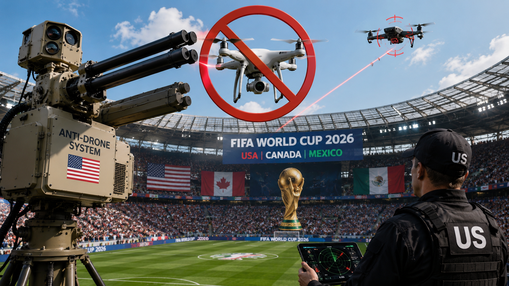 Mỹ triển khai hệ thống chống drone tại 78 trận World Cup 2026