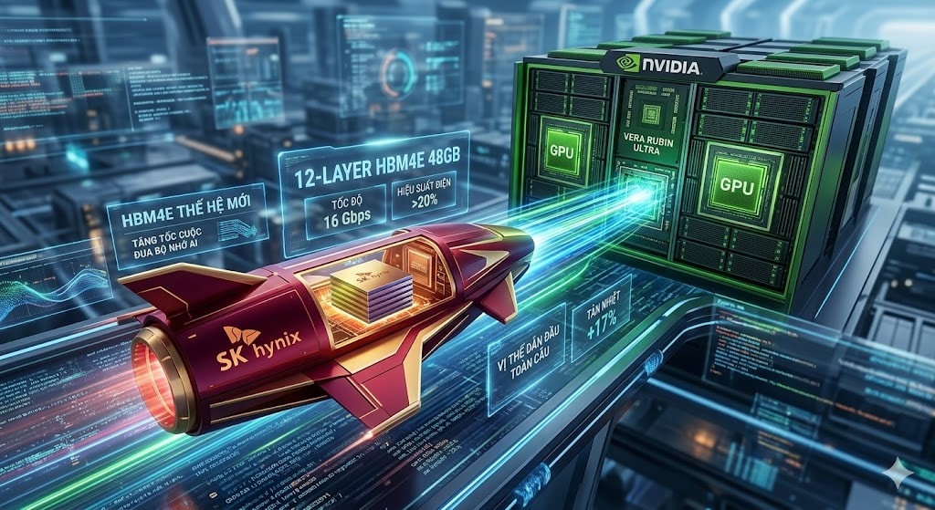 SK Hynix tung HBM4E thế hệ mới, tăng tốc cuộc đua bộ nhớ AI với Nvidia 