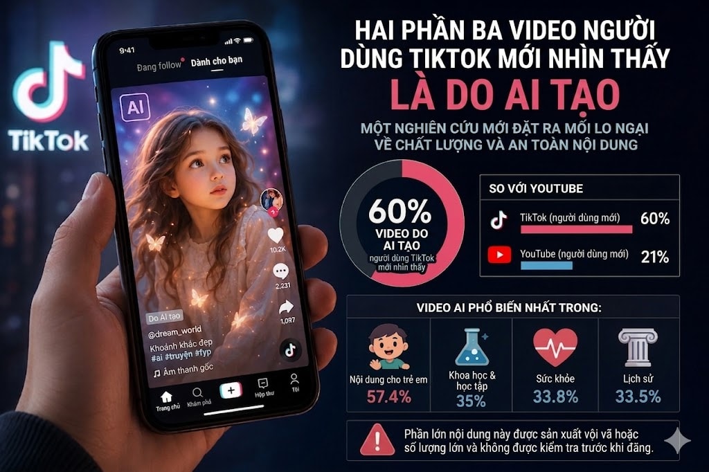 Video AI chiếm lượng lớn trên TikTok