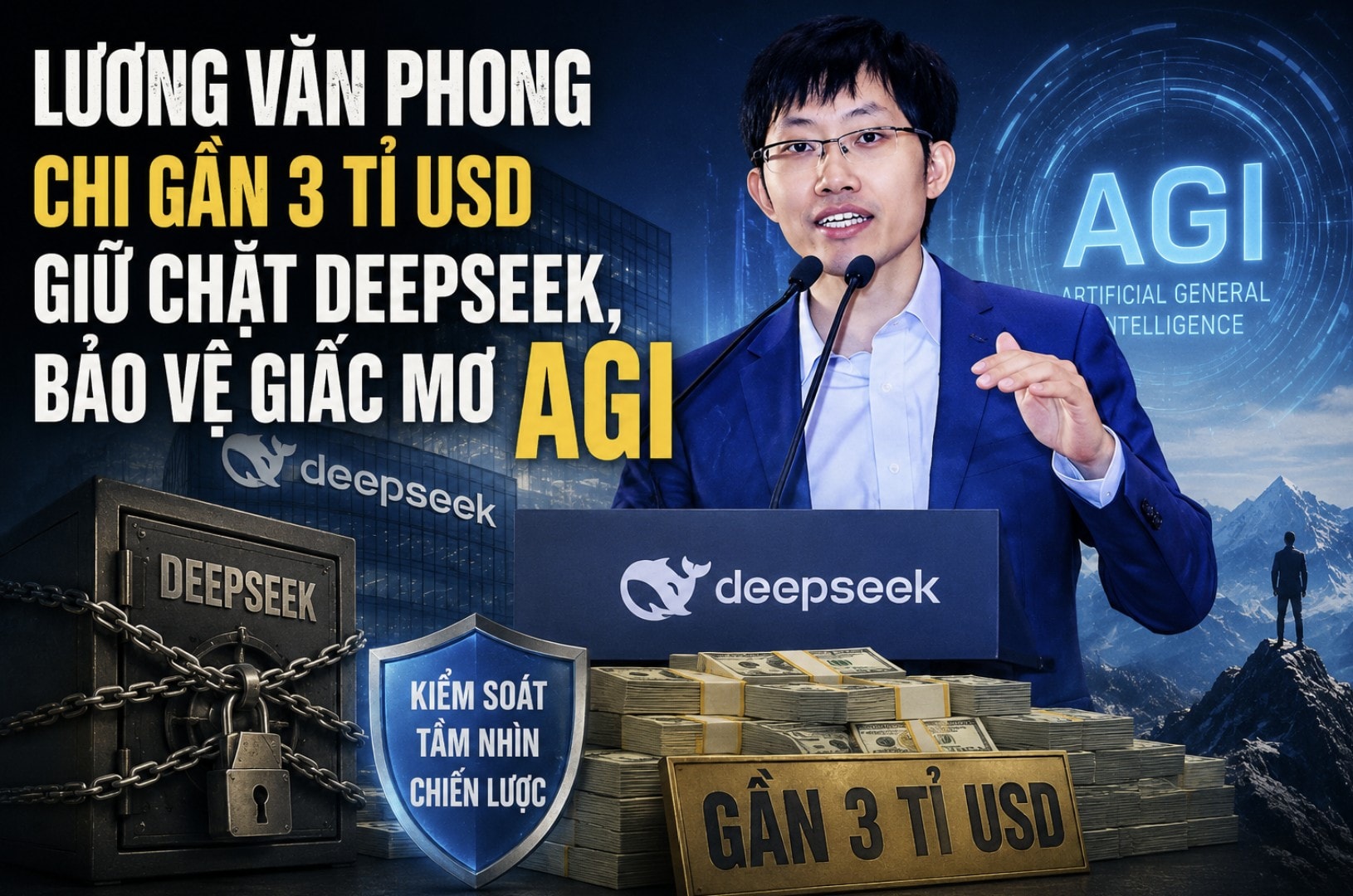 Lương Văn Phong chi gần 3 tỉ USD giữ chặt DeepSeek, bảo vệ giấc mơ AGI