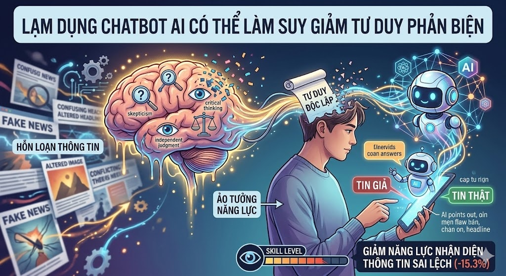 Lạm dụng chatbot AI có thể làm suy giảm tư duy phản biện 