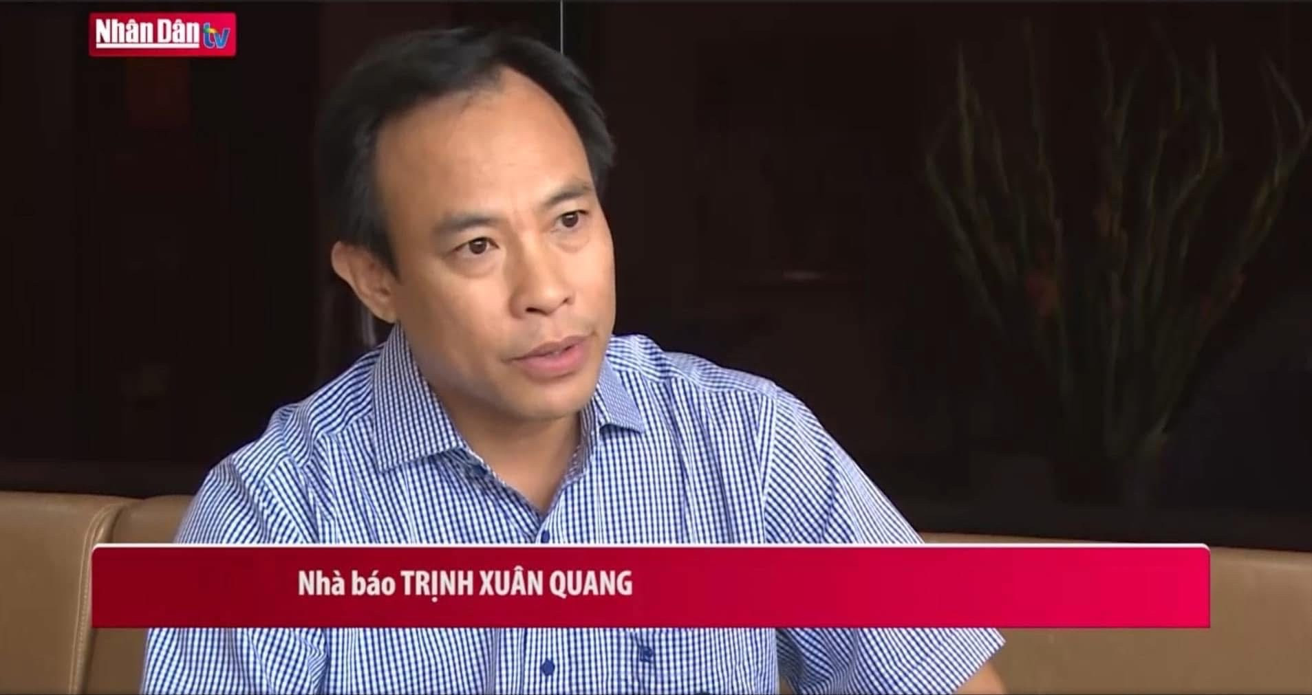 nha bao trinh xuan quang Ảnh trả lời phỏng vấn Truyền hình Nhân Dân