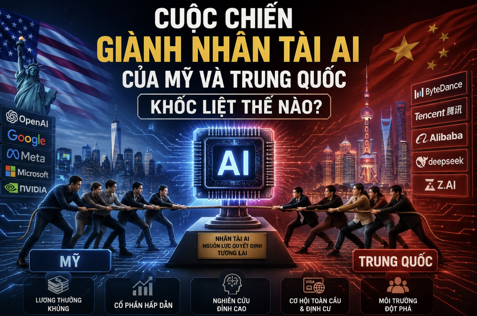 Cuộc chiến giành nhân tài AI của Mỹ và Trung Quốc khốc liệt thế nào