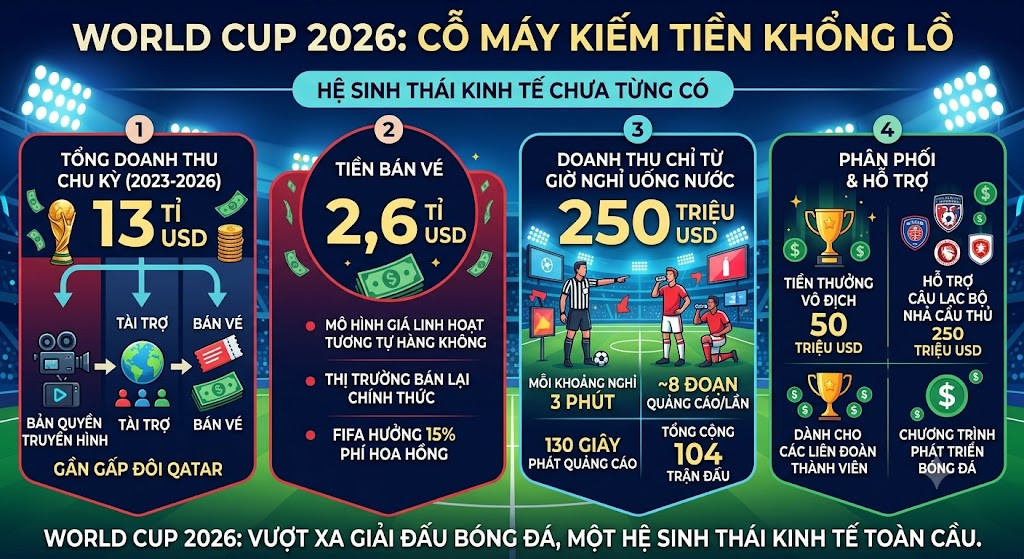 Điểm sáng nhất của World Cup 2026 không phải chuyên môn mà là kiếm tiền 