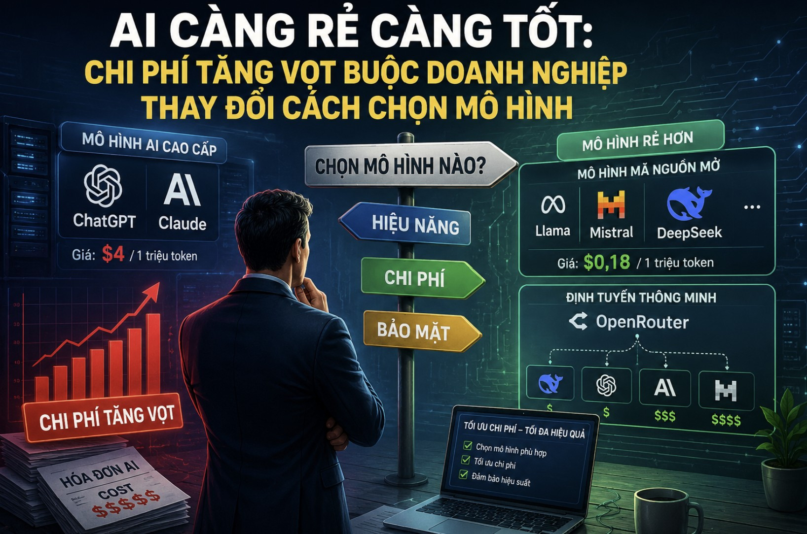 AI càng rẻ càng tốt Chi phí tăng vọt buộc doanh nghiệp thay đổi cách chọn mô hình