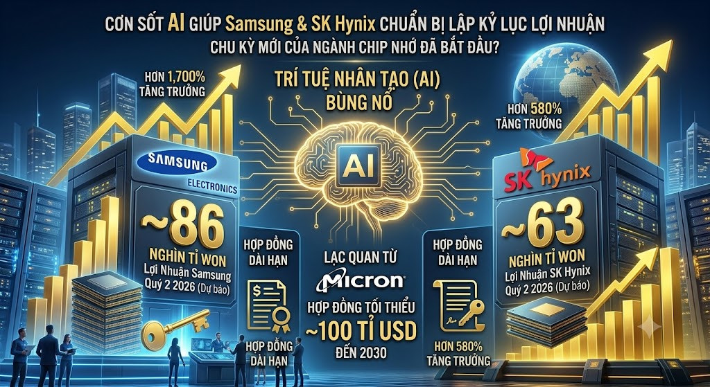 Cơn khát chip nhớ giúp Samsung và SK Hynix chuẩn bị lập kỷ lục lợi nhuận 