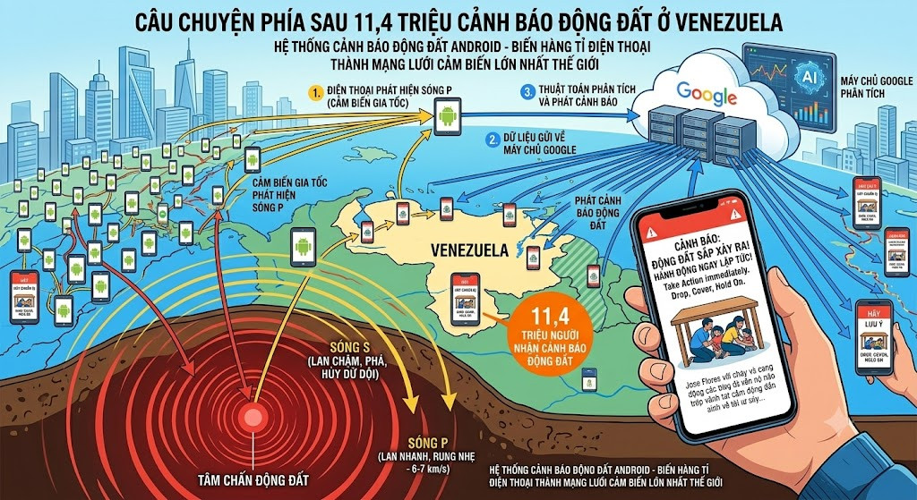 Câu chuyện phía sau 11,4 triệu cảnh báo sớm động đất ở Venezuela 