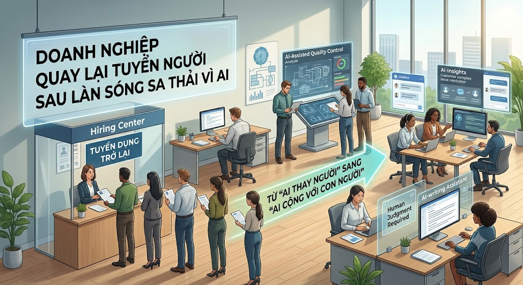 Doanh nghiệp quay lại tuyển người sau làn sóng sa thải vì AI