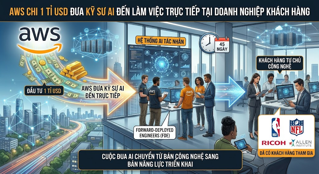 Amazon chi 1 tỉ USD đưa kỹ sư AI đến làm việc trực tiếp với doanh nghiệp khách hàng