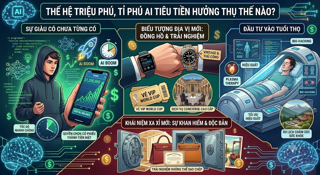 Thế hệ triệu phú, tỉ phú AI tiêu tiền hưởng thụ thế nào? 